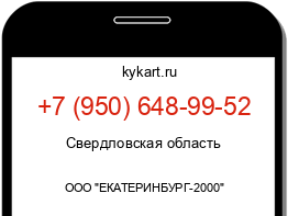 Информация о номере телефона +7 (950) 648-99-52: регион, оператор