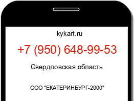 Информация о номере телефона +7 (950) 648-99-53: регион, оператор