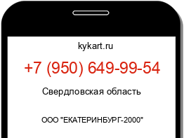 Информация о номере телефона +7 (950) 649-99-54: регион, оператор