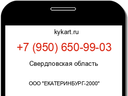 Информация о номере телефона +7 (950) 650-99-03: регион, оператор