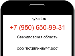 Информация о номере телефона +7 (950) 650-99-31: регион, оператор