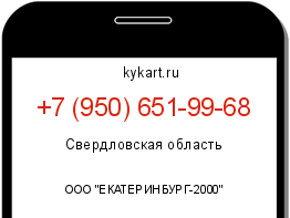 Информация о номере телефона +7 (950) 651-99-68: регион, оператор