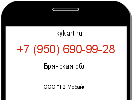 Информация о номере телефона +7 (950) 690-99-28: регион, оператор
