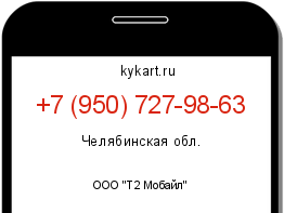 Информация о номере телефона +7 (950) 727-98-63: регион, оператор