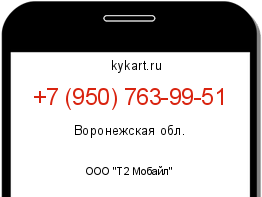 Информация о номере телефона +7 (950) 763-99-51: регион, оператор