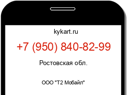 Информация о номере телефона +7 (950) 840-82-99: регион, оператор