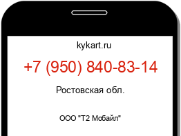 Информация о номере телефона +7 (950) 840-83-14: регион, оператор