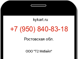 Информация о номере телефона +7 (950) 840-83-18: регион, оператор