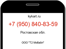 Информация о номере телефона +7 (950) 840-83-59: регион, оператор