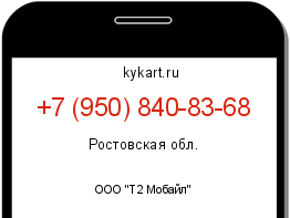 Информация о номере телефона +7 (950) 840-83-68: регион, оператор