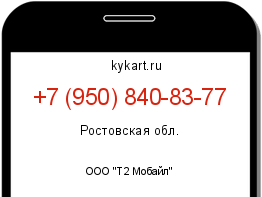 Информация о номере телефона +7 (950) 840-83-77: регион, оператор