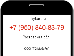 Информация о номере телефона +7 (950) 840-83-79: регион, оператор