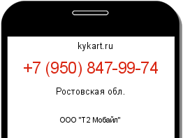 Информация о номере телефона +7 (950) 847-99-74: регион, оператор