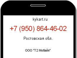 Информация о номере телефона +7 (950) 864-46-02: регион, оператор