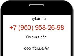 Информация о номере телефона +7 (950) 958-26-98: регион, оператор