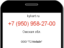 Информация о номере телефона +7 (950) 958-27-00: регион, оператор