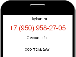 Информация о номере телефона +7 (950) 958-27-05: регион, оператор