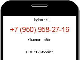 Информация о номере телефона +7 (950) 958-27-16: регион, оператор