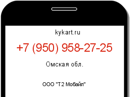 Информация о номере телефона +7 (950) 958-27-25: регион, оператор