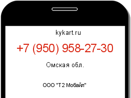 Информация о номере телефона +7 (950) 958-27-30: регион, оператор