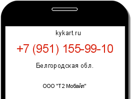Информация о номере телефона +7 (951) 155-99-10: регион, оператор
