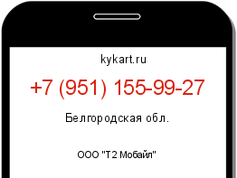 Информация о номере телефона +7 (951) 155-99-27: регион, оператор
