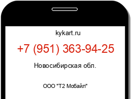 Информация о номере телефона +7 (951) 363-94-25: регион, оператор