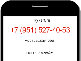 Информация о номере телефона +7 (951) 527-40-53: регион, оператор