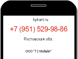 Информация о номере телефона +7 (951) 529-98-86: регион, оператор