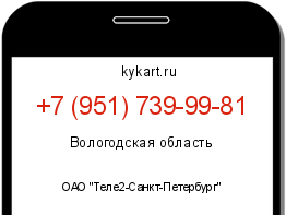 Информация о номере телефона +7 (951) 739-99-81: регион, оператор
