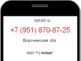 Информация о номере телефона +7 (951) 870-87-25: регион, оператор