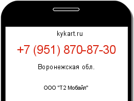 Информация о номере телефона +7 (951) 870-87-30: регион, оператор