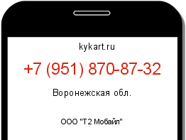 Информация о номере телефона +7 (951) 870-87-32: регион, оператор