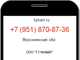 Информация о номере телефона +7 (951) 870-87-36: регион, оператор