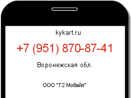 Информация о номере телефона +7 (951) 870-87-41: регион, оператор