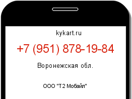 Информация о номере телефона +7 (951) 878-19-84: регион, оператор