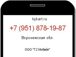 Информация о номере телефона +7 (951) 878-19-87: регион, оператор