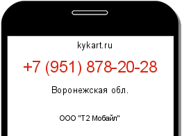 Информация о номере телефона +7 (951) 878-20-28: регион, оператор
