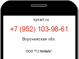 Информация о номере телефона +7 (952) 103-98-61: регион, оператор
