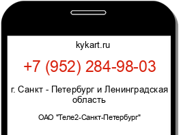 Информация о номере телефона +7 (952) 284-98-03: регион, оператор