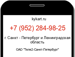 Информация о номере телефона +7 (952) 284-98-25: регион, оператор