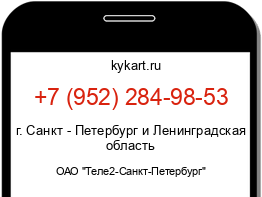 Информация о номере телефона +7 (952) 284-98-53: регион, оператор