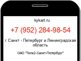 Информация о номере телефона +7 (952) 284-98-54: регион, оператор