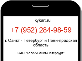 Информация о номере телефона +7 (952) 284-98-59: регион, оператор