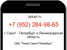 Информация о номере телефона +7 (952) 284-98-65: регион, оператор