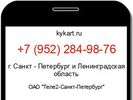 Информация о номере телефона +7 (952) 284-98-76: регион, оператор