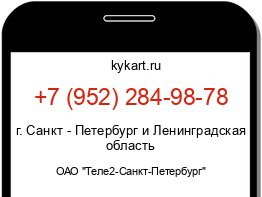 Информация о номере телефона +7 (952) 284-98-78: регион, оператор