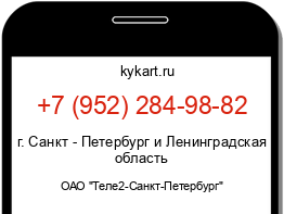 Информация о номере телефона +7 (952) 284-98-82: регион, оператор