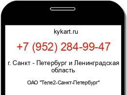 Информация о номере телефона +7 (952) 284-99-47: регион, оператор