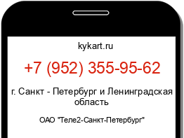 Информация о номере телефона +7 (952) 355-95-62: регион, оператор